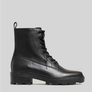 Madewell Shelton Lugsole Lace-Up Boots Black Leather 9 NIB